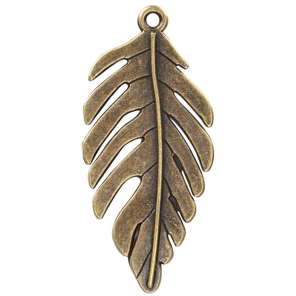 20pcs Bronze Bronze Leaf Jewelry Accessories Alloy Antique Leaf Charms 21*46MM Hollow Leaf Metal Bracelets DIY