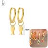 925 Silver Needle Cute Starfish/Shrimp Pendant Earrings Red Chili/ Star Enamel Gold Earrings For Women Fashion Jewelry
