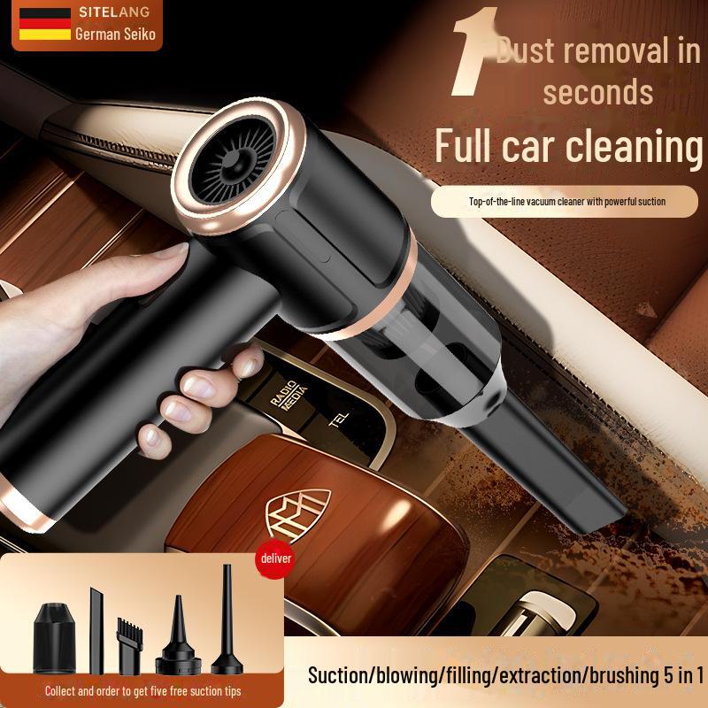 New 5-in-1 Wireless Handheld Car Vacuum Cleaner - Compact, Powerful, Super Suction