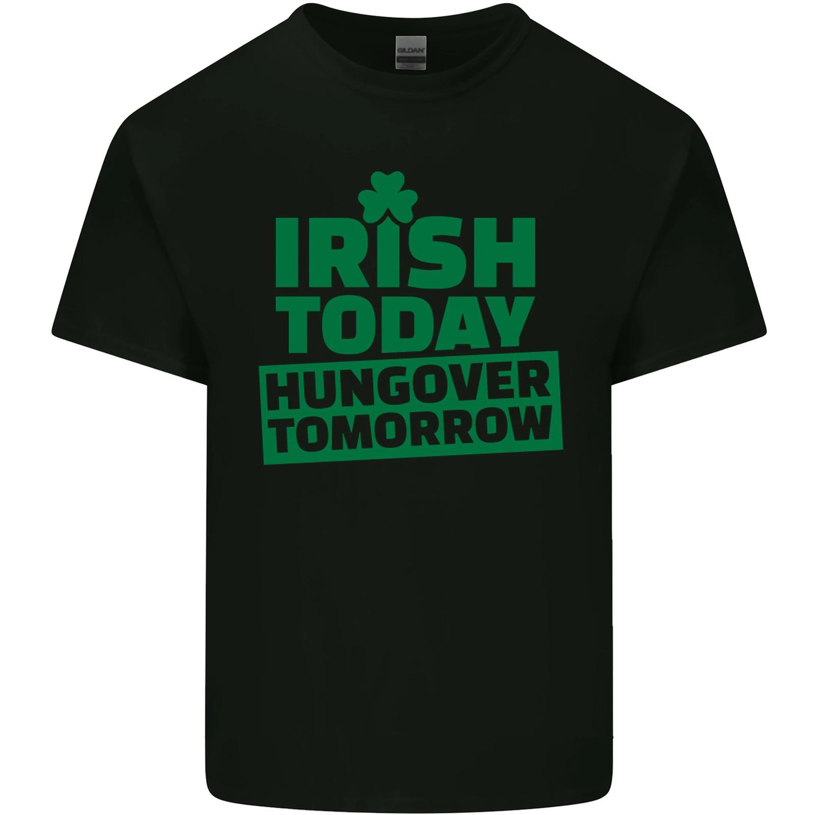 Irish Hungover Tomorrow St Patricks Day Mens Cotton T-Shirt Tee Top 3XL