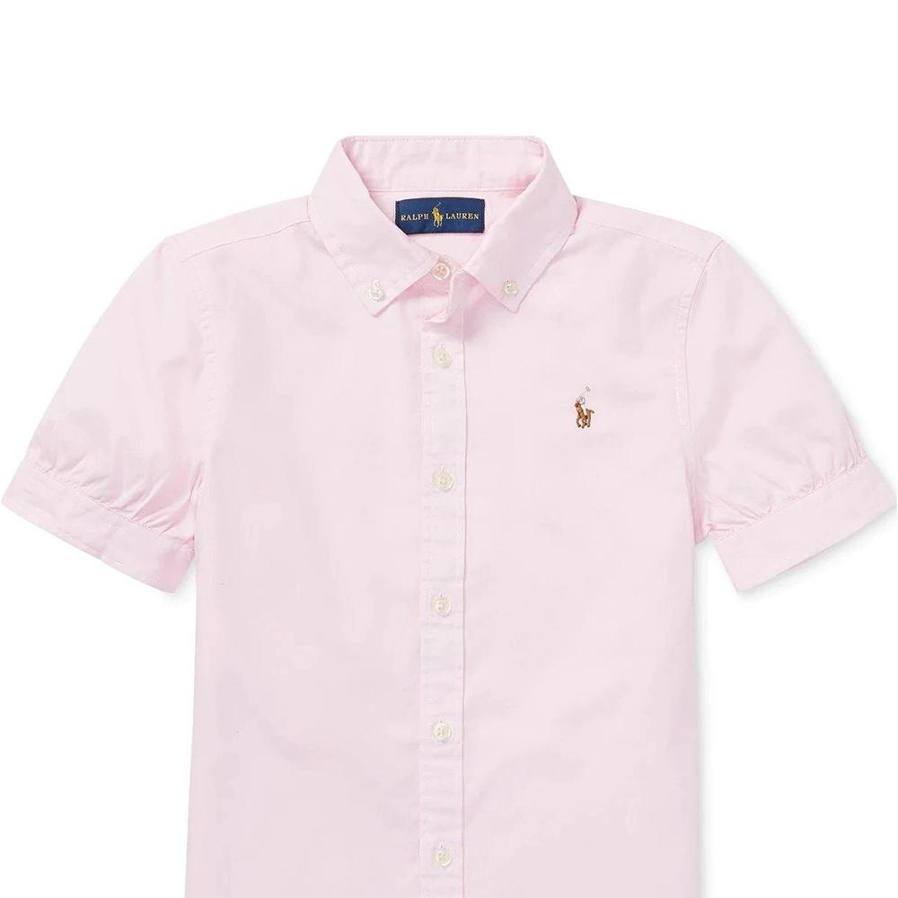Polo Ralph Lauren Hemd SS22 Einfarbig Kleines Logo Gestickt Polo Kurzarm Kinder Tops Rosa 313680346005