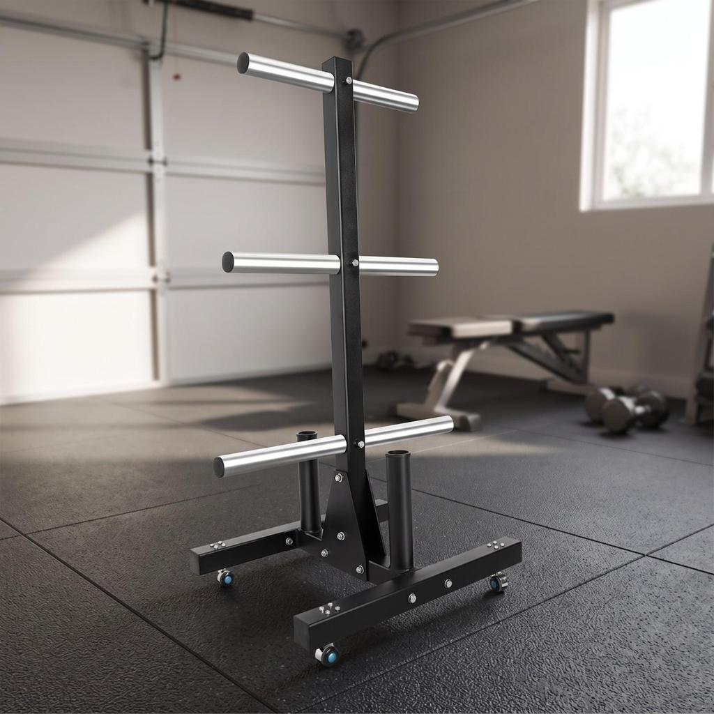 Barbell Plate Storage Rack Universal Weight Safeguarding for Home Gym