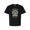 Unisex Motorrad Totenkopf Kopfschmuck T-Shirt mit Schraubenschlüssel Emblem und Lokaler Custom Garage