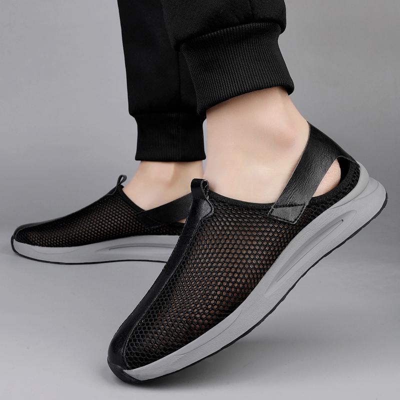 Fashion Men's Sneakers Breathable Mesh Men Casual Sandals Outdoor Non-Slip Big Size Loafers Walking Flats Lightweight Male Tennis Shoes