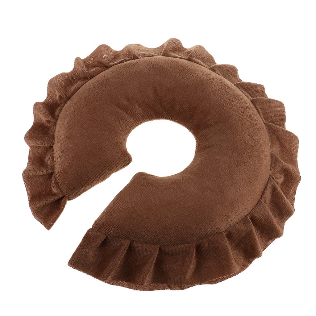 Travel Neck Pillow Ergonomic Face Cradle Cushion Soft Polyester Headrest Pillow for Camping Office and Airplane Rest