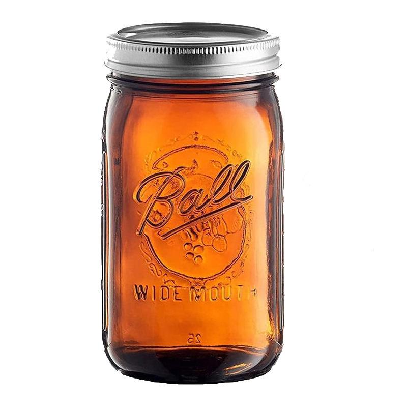Bicchiere Mason Jar Americano Retrò con Coperchio - Tazza di Vetro per Fiocchi d'Avena, Contenitore Trasparente per Bevande, Sigillato e Vuoto.