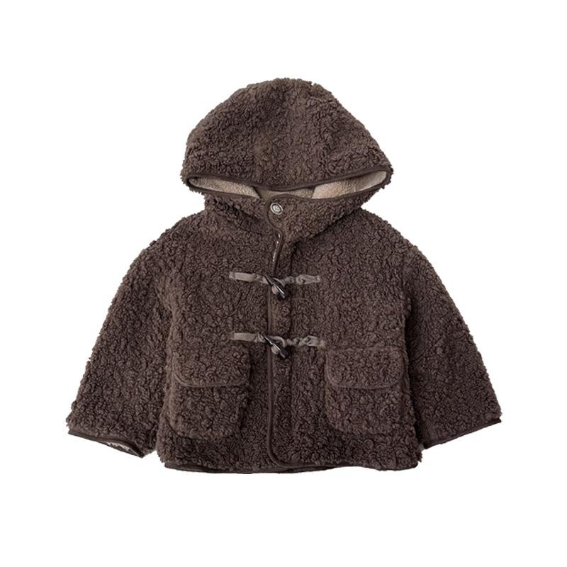 2025 Autumn/Winter Boys' Lambswool Quilted Fleece Coat for Small and Medium Sized Children