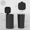 30L Kitchen Bin, Compact Pedal Bin with Soft-Close and Stay-Open Lid, Removable Bucket for Kitchen, Home, Office, Black