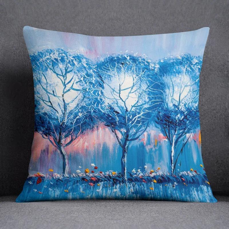 Colorful Oil Painting Pattern Pillowcase Car Ornaments Office Living Room Home Pillowcase