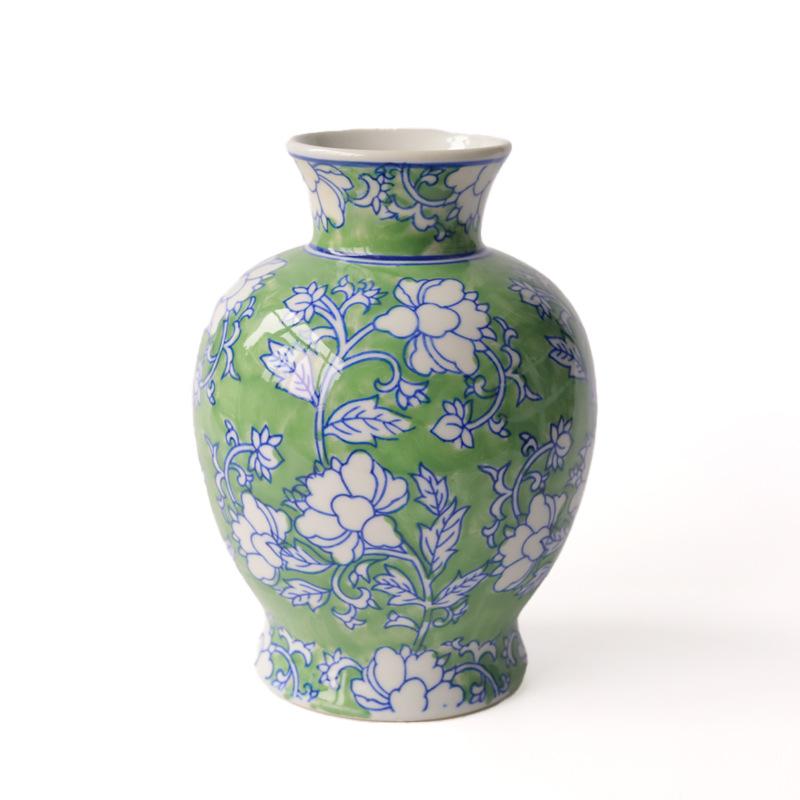 Ceramic Vase Chinese Retro Bottle Blue and White Porcelain Flower Vase Flower Arrangement Accessories Home Decoration