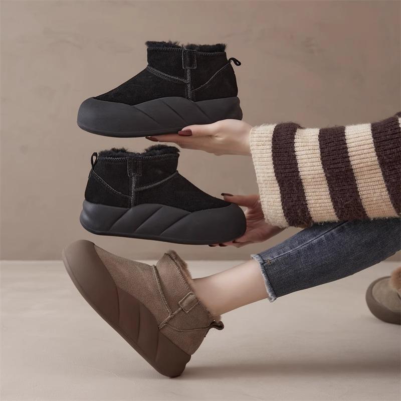 Fashion snow boots women's winter 2023 new short boots thick-soled velvet warm non-slip bread cotton shoes Korean version