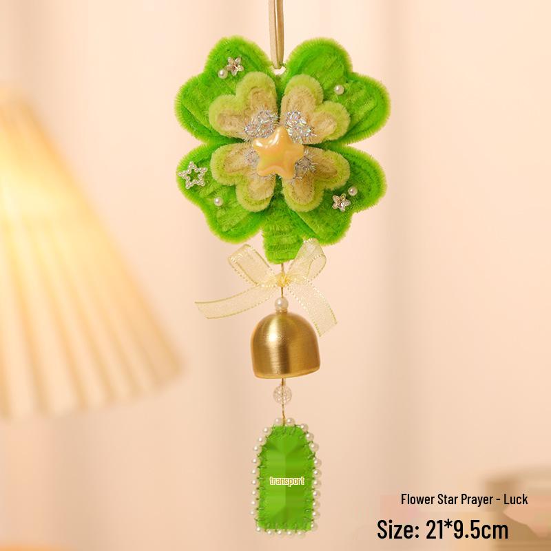 

100-Day Pledge Exam Gift Pendants: Four-Leaf Clover Sunflower Ornaments, Wind Chimes & Twist Sticks DIY Materials