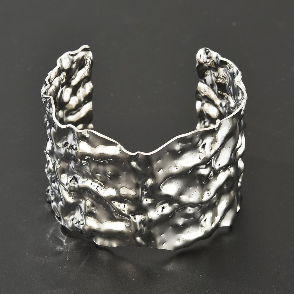 17KM 1 BUC Bratari Exquisite Clasice Larg Deschise Pentru Femei Punk Hip Hop Culoare Aurie Textura Neregulata Bratara Manseta Bijuterii Minimaliste Cadouri