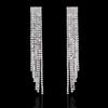 Premium sense simple tassel full diamond claw chain earrings fashion exaggerated diamond earrings personalized women's earrings stud earrings