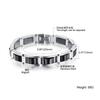 Mens Minimalist Magnetic Titanium Steel Bracelet With Removable Black Hematite Beads Geometric Design