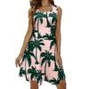Light Luxury Casual Dress, Sleeveless U-Neck Style, High-Quality Polyester Fiber, 3D Print For Daily Dating.