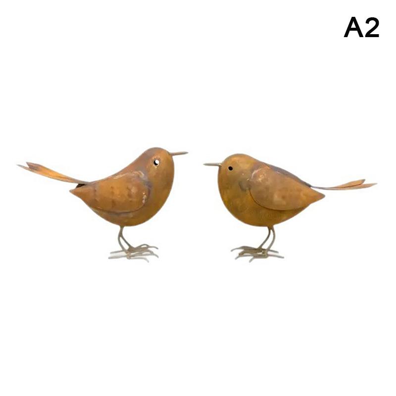 Vintage železná ptačí socha Ručně vyráběné zahradní dekorace s výraznýma očima Pro venkovní použití, terasu, trávník, vnitřní použití, Perfektní dárek