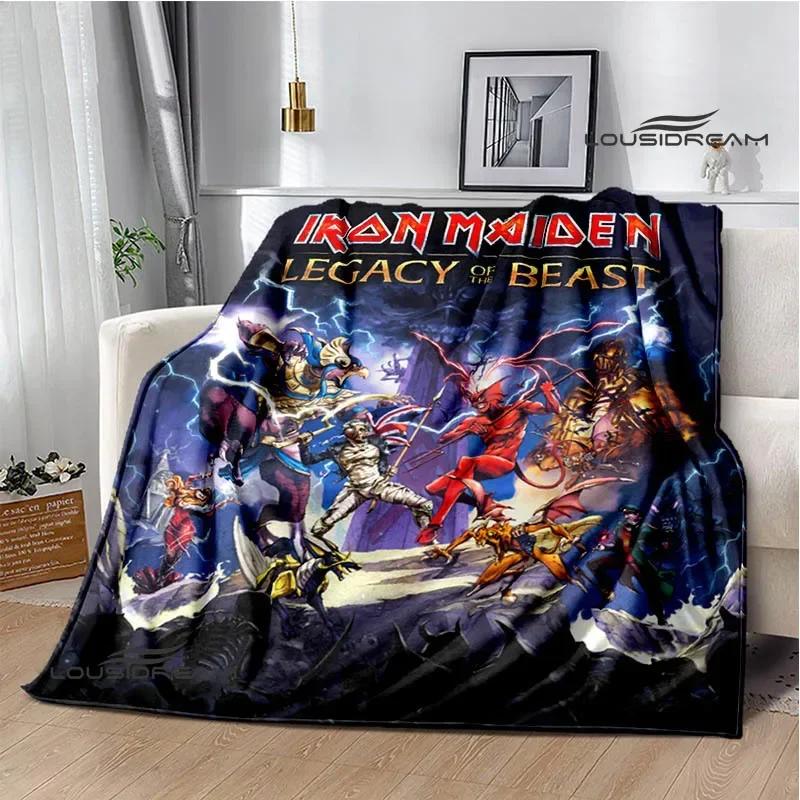 Rock Band I-Iron M-Maiden Printed Blanket Kids Warm Blankets Flannel Soft and Comfortable Blanket Bed Linings Birthday Gift