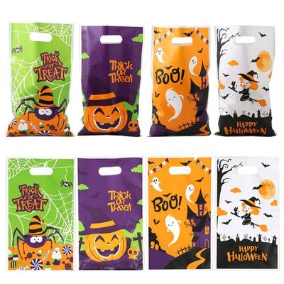10/120Pcs Halloween Trick Or Treat Goody Bags Cute Cartoon Prints Portable Handles For Kids Halloween Party Favors