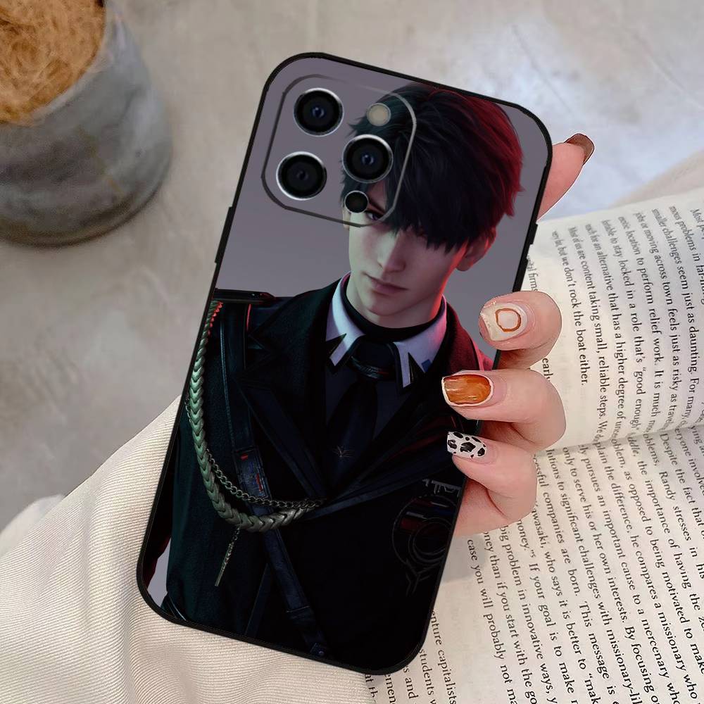 Love D-Deepspac Caleb Phone Case For iPhone 17,16,15,14,13,12,11 Plus,Pro Max,XS,Soft Silicone Black Cover