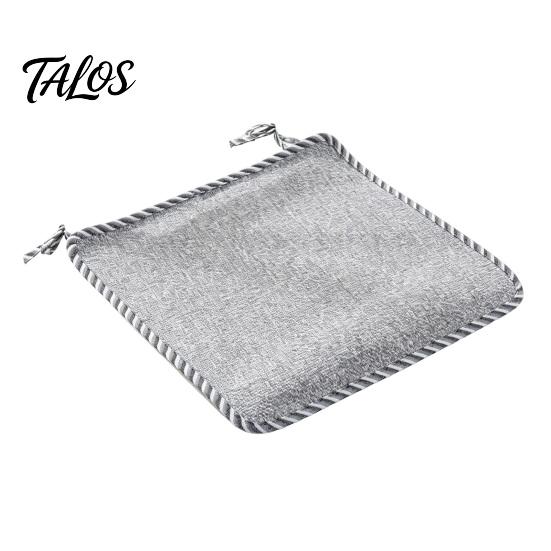 Tapis de Chaise Bordure Dentelle Rétro Coton Lin avec Liens, Style Bohème à Rayures et Carreaux Garniture de Siège de Salle à Manger, Respirant pour Tapis de Bureau d'Ordinateur