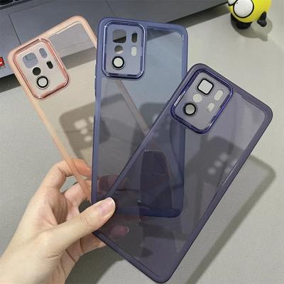 Soft Silicone Translucent Phone Case for Xiaomi Poco X3 GT X3GT 5G Acrylic Glass Lens Film Frosted Frame Luxury Back Cover Funda
