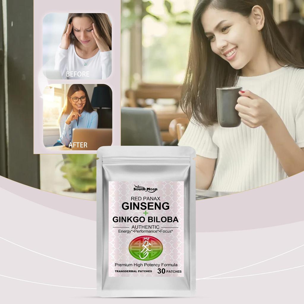 30 Stück Körperpflaster Tägliche Sanfte Pflege Tragbares Roter Ginseng & Ginkgo Körperpflaster