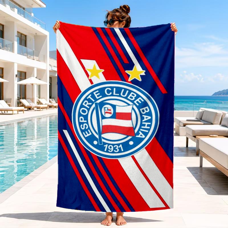 Football Club Emblem Beach Towel, Microfiber Beach Towel, Perfect For Pool, Beach, Travel, Home Decor Beach Party Fan Gifts