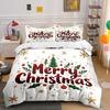 Merry Christmas Festive Design Bedding Duvet Cover Set Duvet Cover Pillowcases (1*Duvet Cover 2*Pillowcases, Without Duvet Insert)