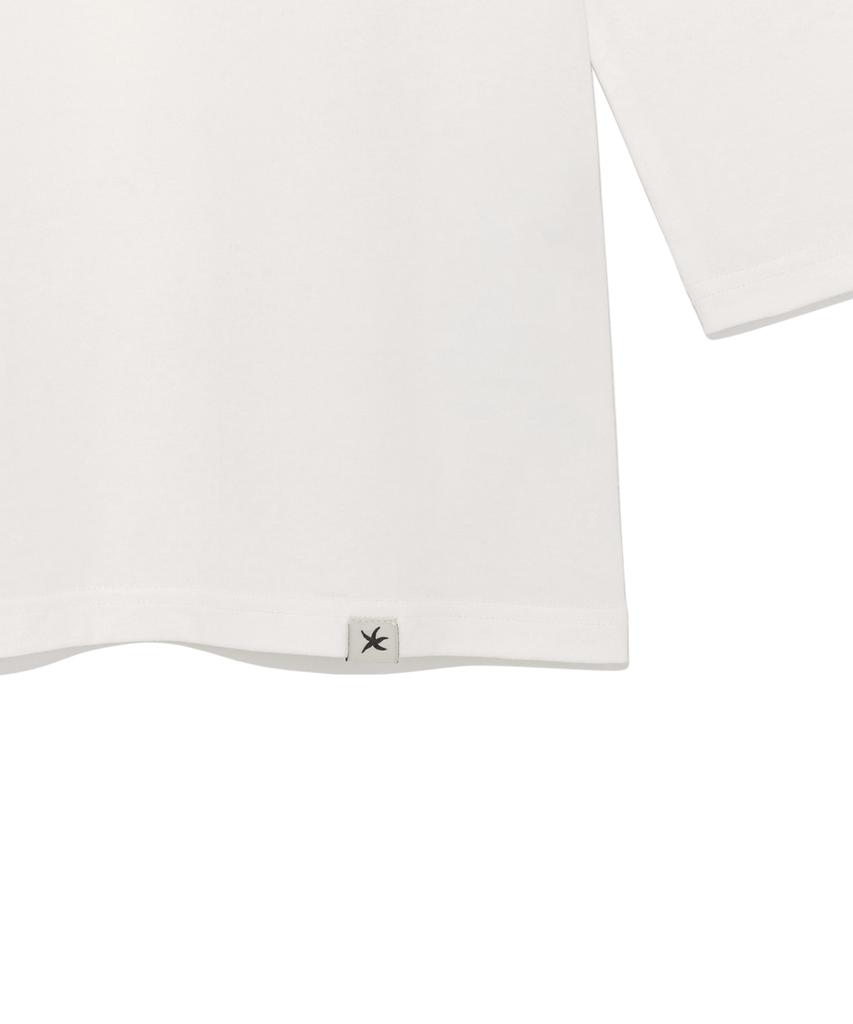 THE COLDEST MOMENT (W) Tcm Henley Neck Three-Quarter Sleeve (White)