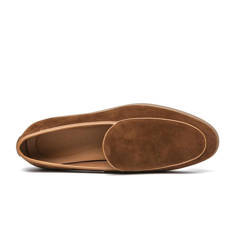 Men's Genuine Suede Leather Loafers, Soft Casual Slip-On Shoes with Non-Slip Sole EU 38-46 Wide Size Available for Business/Dail
