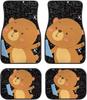 Van Car Interior Accessories 4-Piece Car Protector Mat Highland Cow Sunflowers Print All Weather Car Floor Mats Universal Fit Automotive SUV Sedan