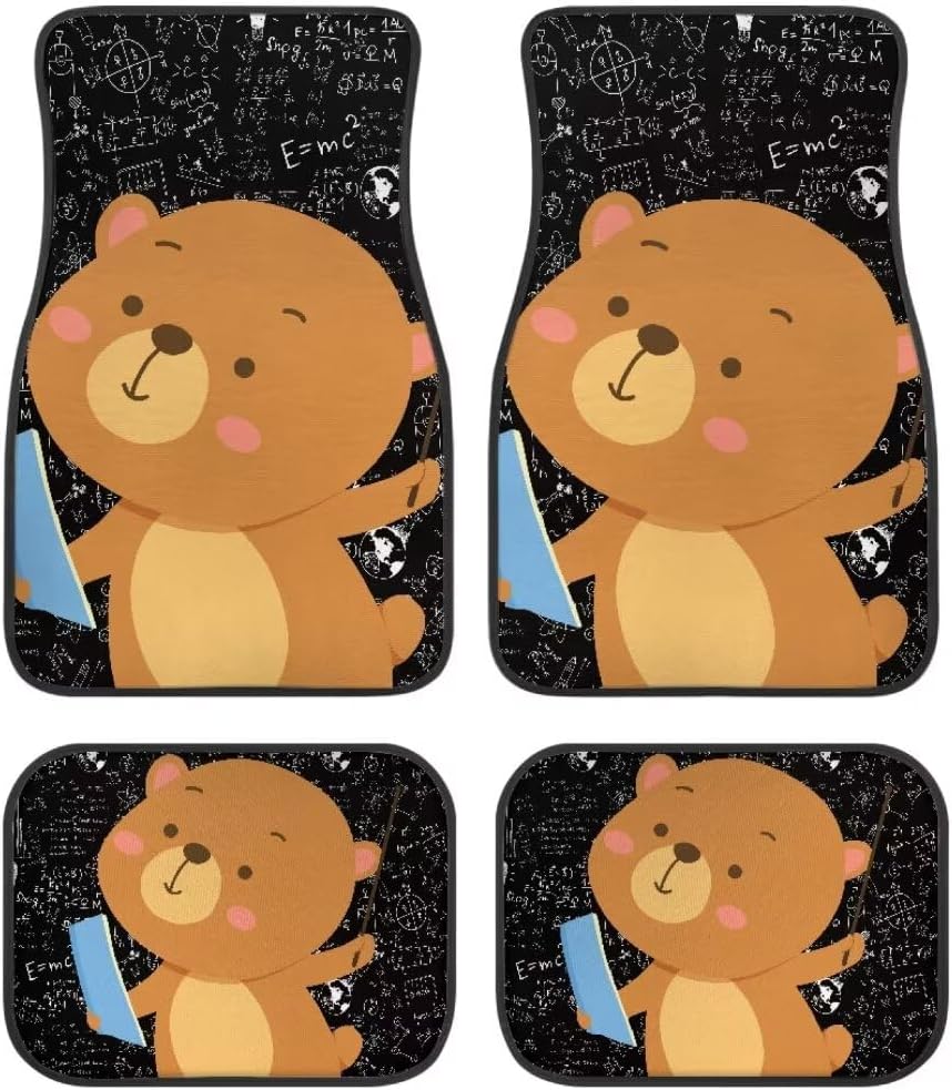 Аксессуары для интерьера фургона 4-штучный автомобильный защитный коврик Принт с изображением шотландской коровы и подсолнухов Всепогодные автомобильные коврики Универсальная посадка Автомобиль Внедорожник Седан 1