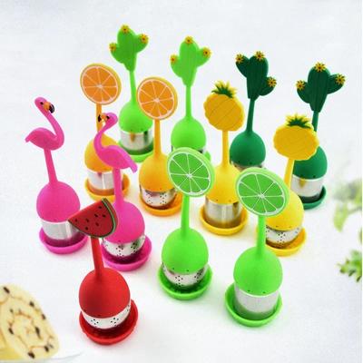 Frukt te-infuser Rustfritt stål te-kule Blad te-sil For bryggeapparat Urte krydderfilter Kjøkkenverktøy 1 stk Flamingo