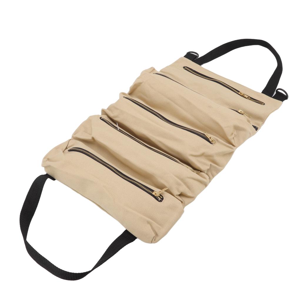 Auto Rücksitz Werkzeugaufbewahrungstasche Canvas Garten Faltbar Aufrollbar Werkzeugtasche für Zangen Schraubenschlüssel