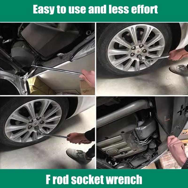 Easy to Use F Rod Socket Wrench Automotive Hand Tool High Carbon Steel Sleeve Spanner for Professional Car Repair Work