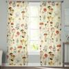 Mushroom Plant Autumn Sheer Voile Window Curtains Tulle Curtains Living Room Balcony Decoration Drapes