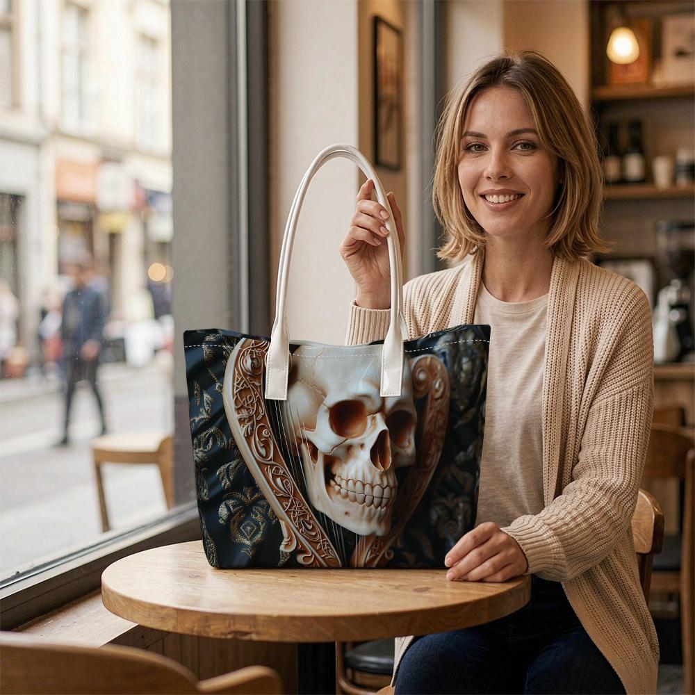 Gothic Skull Print Fashion Casual Tote Bag