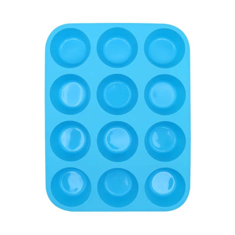 Silicone Muffin Pan 12 Cups Cupcake Tray Non-Stick Silicone Baking Molds For Making Muffin Cakes Cupcake Chocolate Bread Tart