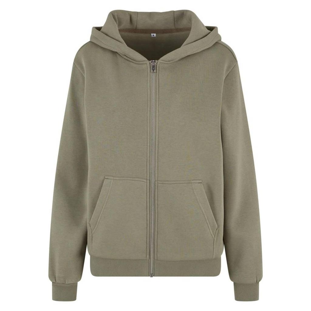 Build Your Brand Womens/Ladies Fluffy Full Zip Hoodie