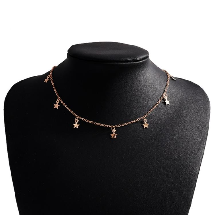Modeschmuck Hals Alloy Material Stern Anhänger Halsband Schlüsselbein für Damen Teen