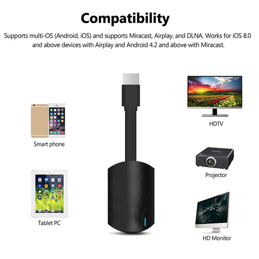 G4 Wireless WiFi Display Dongle Receiver 1080P HD TV Stick  Airplay DLNA Mirroring To HDTV Projector