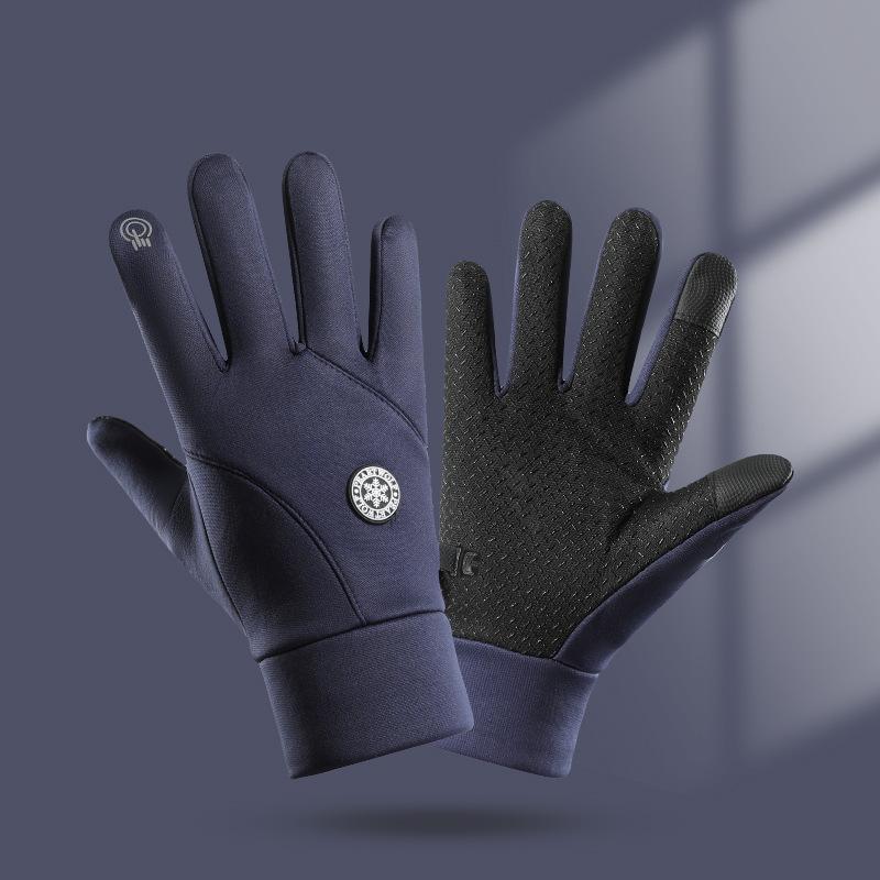 Winter Gloves Cycling Outdoor Skiing Fleece Anti-splashing Water Touch Screen Non-slip Fleece Windproof Cold Warm Gloves
