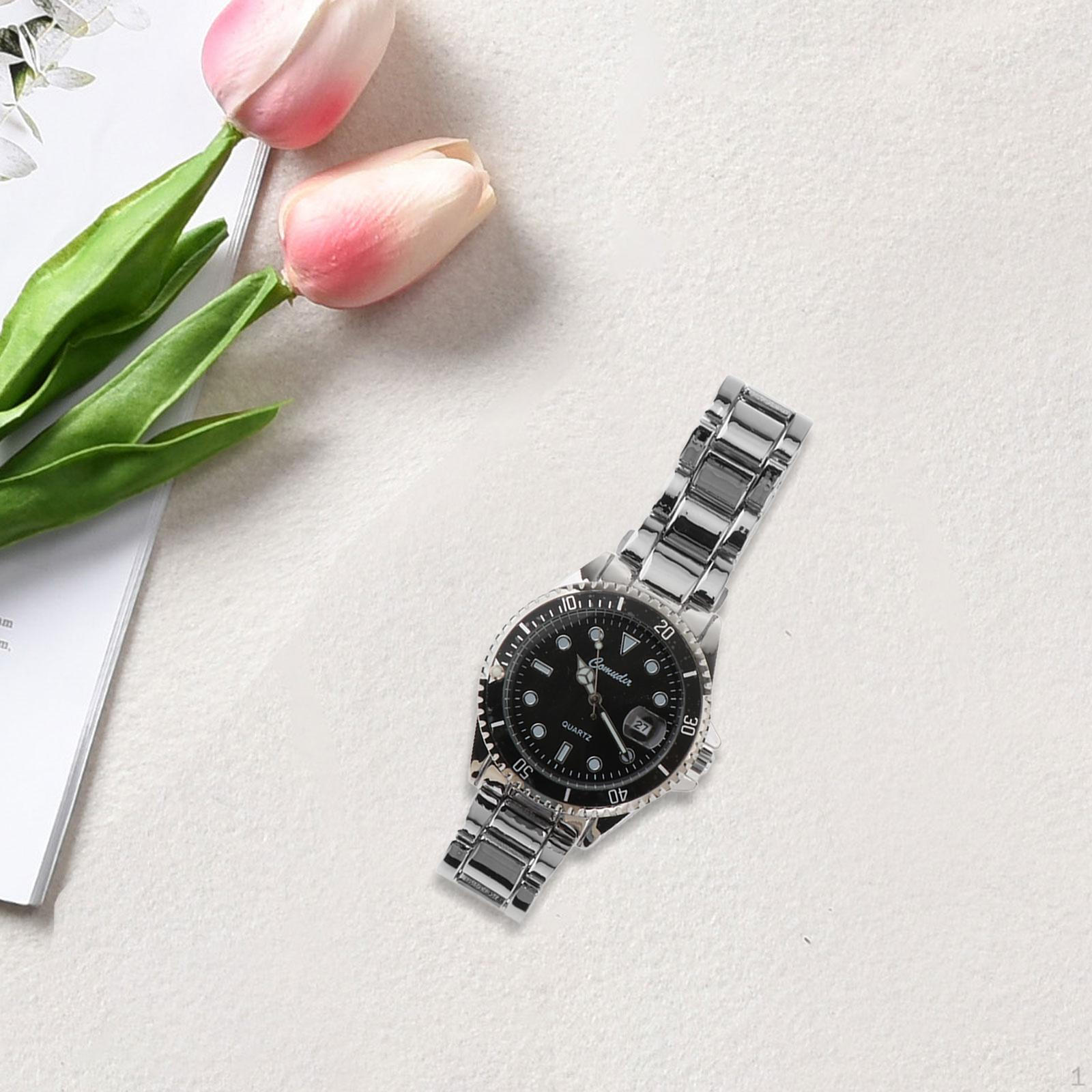 

Автоматические механические часы Мужские аналоговые наручные часы Кварцевый механизм для юбилея чёрный