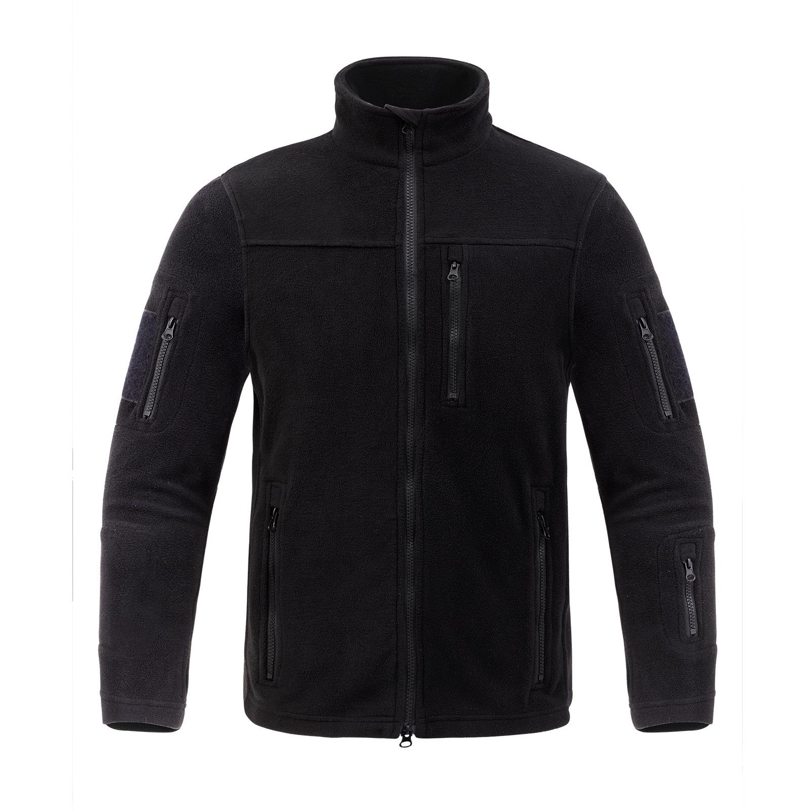 Herren Taktische Fleecejacke für Outdoor-Sportarten - Warm, Langärmlig, Reißverschluss, Ideal für Herbst- und Winterbergsteigen XL schwarz