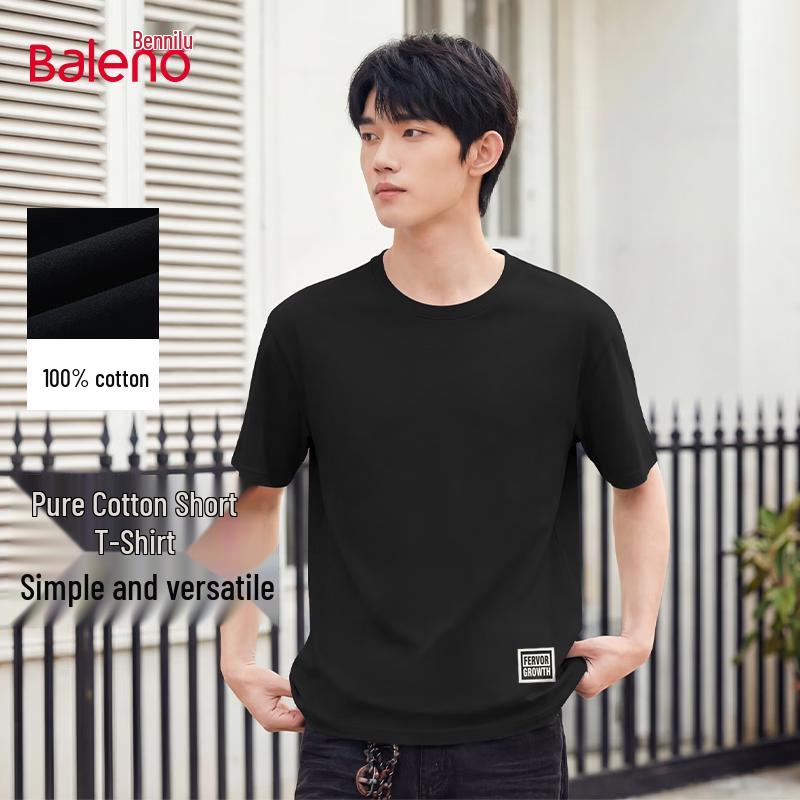 

Baleno Men s Heavyweight Pure Cotton Short Sleeve T-Shirt 5XL