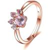 Women's Ring, Free Size, Natural Stone, 925 Silver, Pink Gold Ring, Cute Cat Claw Paw Ring, Wedding Ring, Engagement Ring, Free Size Adjustable,