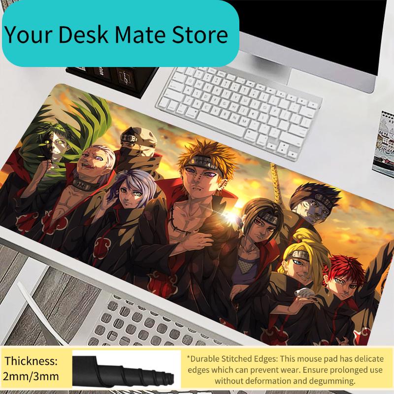 Mouse Pad PC Accessories Keyboard Pad Office Desk Mat Anti Slip Mousepad Rubber Tablet Pad Gaming Naruto Akatsuki Extended Pad