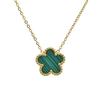 Lucky Five Flowers Clover Double Sided Pendant Necklaces For Women Girls Stainless Steel Simple Fashion Jewelry Accessories