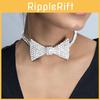 Butterfly Bow Water Diamond Choker Necklace In Gold And Silver For Women Trendy Accessories